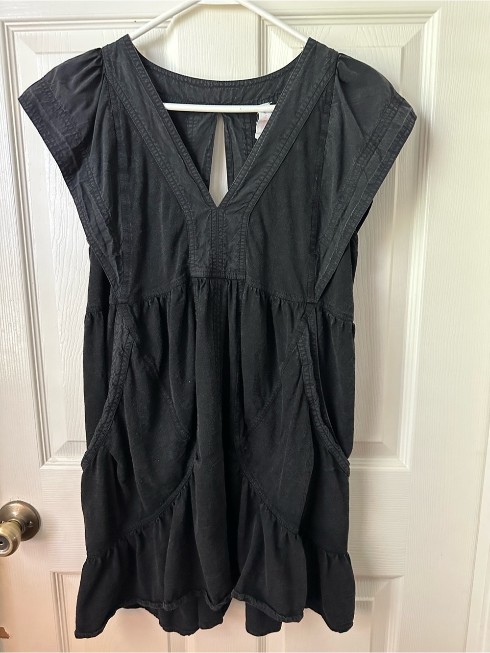 Daily Practice by Anthropologie black mini dress in SP (Small Petite). Pockets!